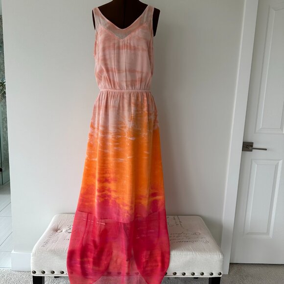 Gypsy Peach/Orange/Rose Ombre Silk Tank Dress - Picture 3 of 6